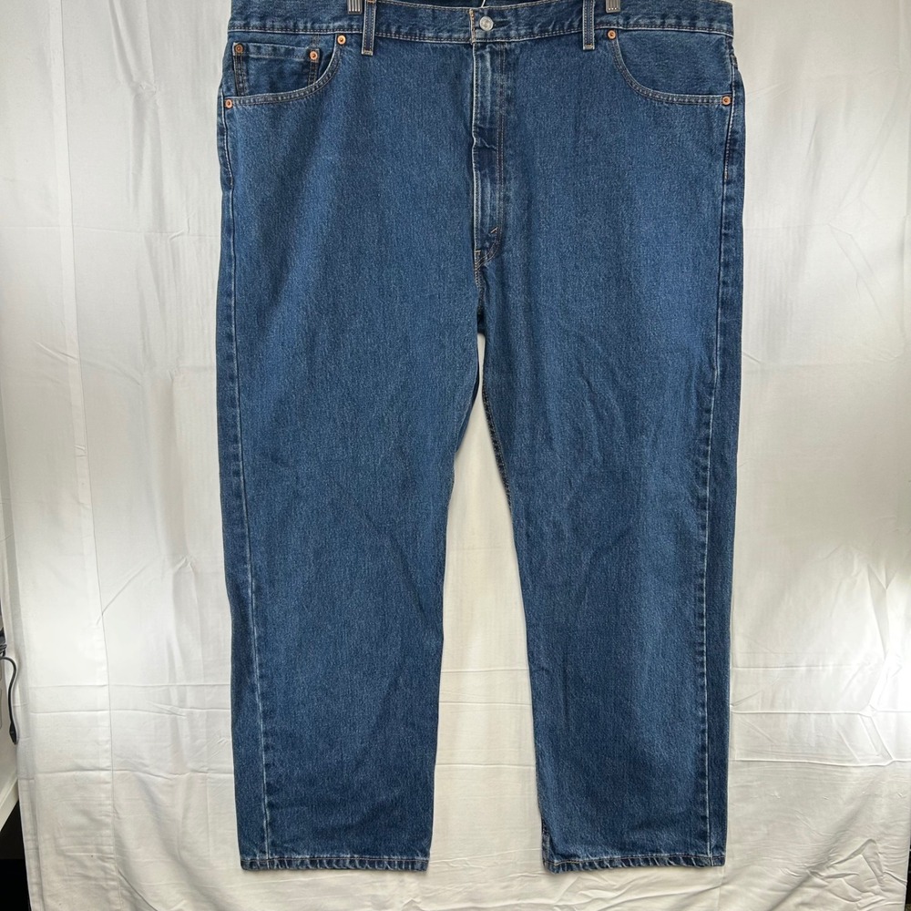 Levi's 505 Jeans Mens 50x32 Blue Regular Fit Straight Leg Medium Wash
